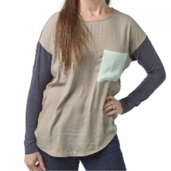 Anthropologie Dolan Colorblock Long Sleeve Top - Picture 1 of 7